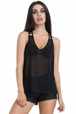 Jawbreaker Chiffon Ladder Straps Top -Cheap GOTHIC DRESSES Store chiffon ladder straps top jawbreaker 4 300x