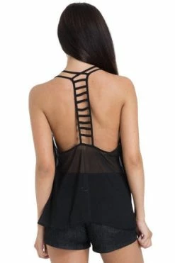 Jawbreaker Chiffon Ladder Straps Top -Cheap GOTHIC DRESSES Store chiffon ladder straps top jawbreaker 5 300x