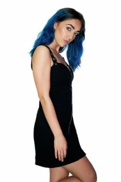 Dr Faust Club Double Strap Black Mini Dress - Kinley -Cheap GOTHIC DRESSES Store club double strap black mini dress kinley dr faust 4 300x