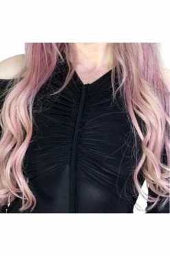 Dr Faust Cold Shoulder Bodycon Black Mini Dress - Niamh -Cheap GOTHIC DRESSES Store cold shoulder bodycon black mini dress niamh dr faust 3 300x