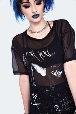 Jawbreaker Coming For You Longline Mesh Top -Cheap GOTHIC DRESSES Store coming for you longline mesh top tpa 2609 03.1438 300x