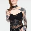 Jawbreaker Contraband Sheer Black Lace Strap Top