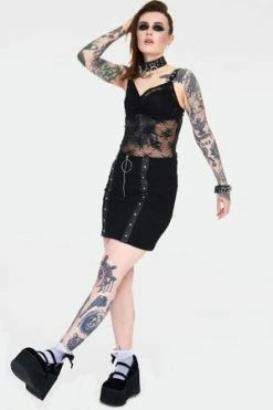Jawbreaker Contraband Sheer Black Lace Strap Top 7 Jawbreaker Contraband Sheer Black Lace Strap Top -Cheap GOTHIC DRESSES Store contraband sheer black lace strap top tpa 2511 03.1010 300x