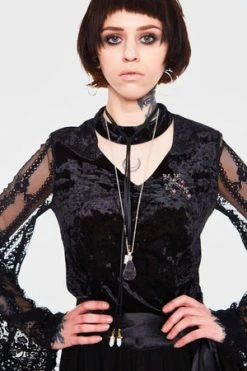 Jawbreaker Dark Elven Velvet Top -Cheap GOTHIC DRESSES Store dark elven velvet top jawbreaker 3 300x