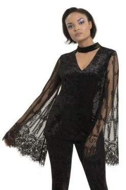 Jawbreaker Dark Elven Velvet Top -Cheap GOTHIC DRESSES Store dark elven velvet top jawbreaker 5 300x