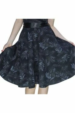 Dr Faust Dark Leaf Black Midi Dress - Annabelle -Cheap GOTHIC DRESSES Store dark leaf black midi dress annabelle dr faust 3 300x