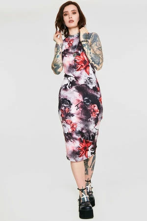 Jawbreaker Dark Passions Floral Tie Up Dress 3 Jawbreaker Dark Passions Floral Tie Up Dress - Image 3