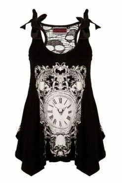 Jawbreaker Deathclock Top - Grey Or Black -Cheap GOTHIC DRESSES Store deathclock top grey or black jawbreaker 10 300x
