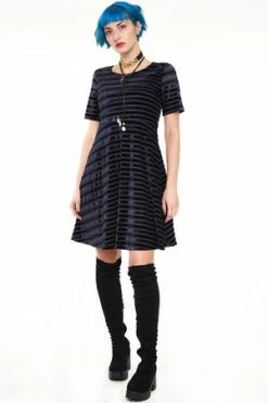 Jawbreaker Black Velvet Stripe Dress -Cheap GOTHIC DRESSES Store dra 9351 bi 03 6a55de01 cb3d 40db 9ca9 b1a55eb9a61e 300x