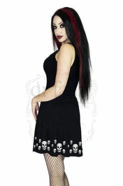 Dr Faust Edge Of Skulls Black Mini Dress - Nia