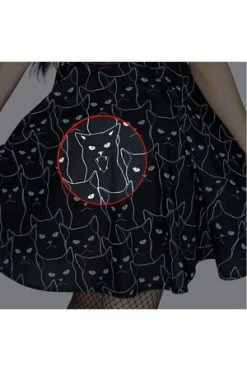Dr Faust Evil Cats Black Mini Dress - Gatta -Cheap GOTHIC DRESSES Store evil cats black mini dress gatta dr faust 4 300x