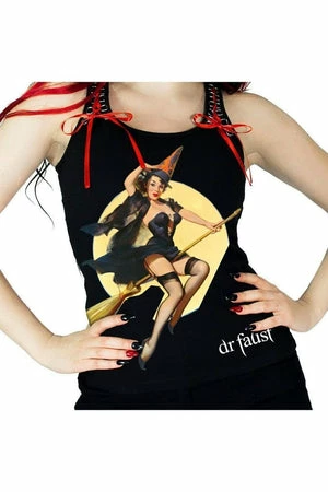 Dr Faust Flying High Witch Women's Black Vest - Zelena 2 Dr Faust Flying High Witch Women's Black Vest - Zelena - Image 2