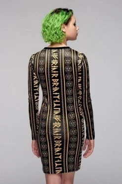 Long Clothing Gold Rune Dress -Cheap GOTHIC DRESSES Store gold rune dress long clothing 3 300x