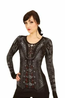 Spiral Gothess Wrap - All Over Baggy Top Black -Cheap GOTHIC DRESSES Store gothess wrap all over baggy top black spiral 3 300x
