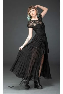 Queen Of Darkness Gothic Lace-Top With Puffed Sleeves -Cheap GOTHIC DRESSES Store gothic lace top with puffed sleeves queen of darkness 4 300x