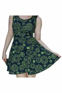 Dr Faust Green Mystical Spell Black Mini Dress - Hazel -Cheap GOTHIC DRESSES Store green mystical spell black mini dress hazel dr faust 3 300x