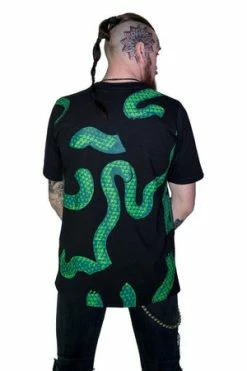 Dr Faust Green Snake God Black T-Shirt - Joshua -Cheap GOTHIC DRESSES Store green snake god black t shirt joshua dr faust 3 300x