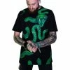 Dr Faust Green Snake God Black T-Shirt - Joshua