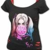 Spiral Harley Quinn - Mad Love - 2In1 Red Ripped Top Black