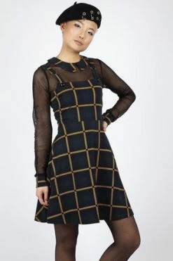 Jawbreaker Head In The Clouds Plaid Overall Dress -Cheap GOTHIC DRESSES Store head in the clouds plaid overall dress jawbreaker 4 300x