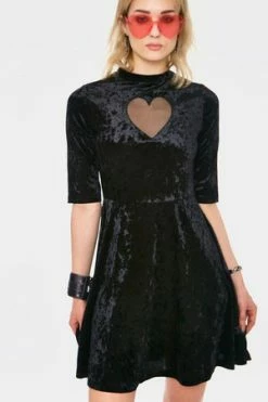 Jawbreaker Heartless Black Velvet Dress