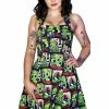 Dr Faust Horror B Movie Black Mini Dress - Myra