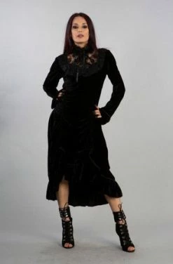 Burleska Ines Maxi Dress In Black Velvet
