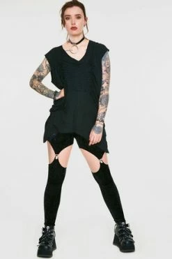 Jawbreaker Jersey Pleat Front Top -Cheap GOTHIC DRESSES Store jersey pleat front top jawbreaker 3 300x