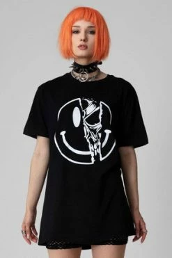 Long Clothing Killer Smiley - T-shirt - Unisex -Cheap GOTHIC DRESSES Store killer smiley t shirt unisex long clothing 5 300x