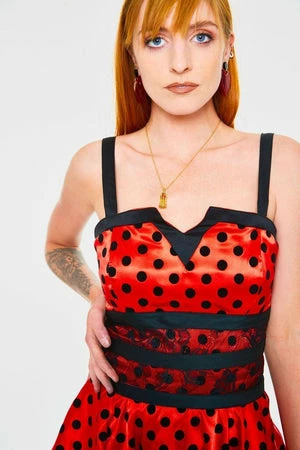 Jawbreaker Ladybird Polkadot Flare Dress 4 Jawbreaker Ladybird Polkadot Flare Dress - Image 4