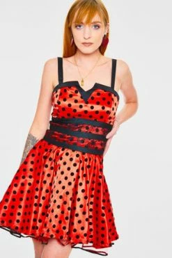 Jawbreaker Ladybird Polkadot Flare Dress