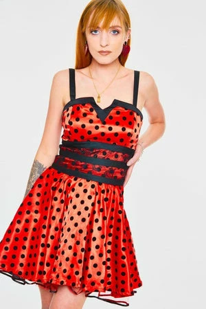 Jawbreaker Ladybird Polkadot Flare Dress 1 Jawbreaker Ladybird Polkadot Flare Dress
