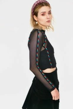 Jawbreaker LCD Stripe Mesh Top -Cheap GOTHIC DRESSES Store lcd stripe mesh top jawbreaker 3 300x