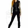 Dr Faust Leather Black Biker Vest - Ran
