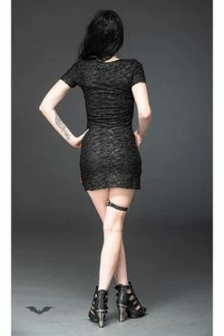 Queen Of Darkness Leather-Look Mini Dress Ripped-Off Look -Cheap GOTHIC DRESSES Store leather look mini dress ripped off look queen of darkness 3 300x