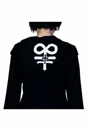 Dr Faust Leviathan Cross Hooded Black Mini Dress - Melany 3 Dr Faust Leviathan Cross Hooded Black Mini Dress - Melany - Image 3