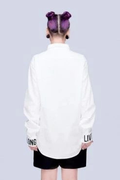 Long Clothing Live Long White Shirt - Unisex -Cheap GOTHIC DRESSES Store live long white shirt unisex long clothing 4 300x