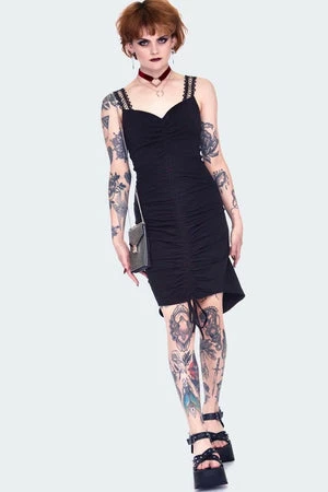Jawbreaker Long At Back Rouched Dress With Lace 4 Jawbreaker Long At Back Rouched Dress With Lace - Image 4