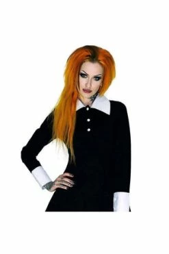 Dr Faust Long Sleeve Wednesday Addams Black Dress - Megan -Cheap GOTHIC DRESSES Store long sleeve wednesday addams black mini dress megan dr faust 3 300x