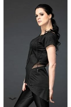 Queen Of Darkness Long Top With Mesh Inserts -Cheap GOTHIC DRESSES Store long top with mesh inserts queen of darkness 5 300x