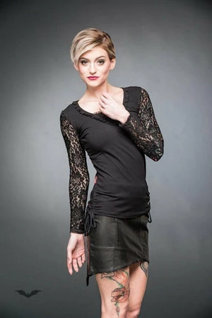 Queen Of Darkness Longsleeve Top With Lace Sleeves 3 Queen Of Darkness Longsleeve Top With Lace Sleeves - Image 3