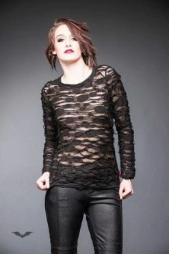 Queen Of Darkness Longsleeve Top With See-Through Parts -Cheap GOTHIC DRESSES Store longsleeve top with see through parts queen of darkness 3 300x