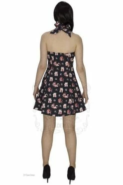 Dr Faust Lucky Cat Good Luck Mini Dress - Iris -Cheap GOTHIC DRESSES Store lucky cat good luck mini dress iris dr faust 4 300x