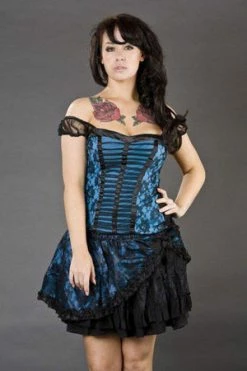 Burleska Maria Cotton Gothic Top With Black Lace Overlay -Cheap GOTHIC DRESSES Store maria cotton gothic top with black lace overlay burleska 3 300x