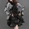 Burleska Melissa Burlesque Bolero Jacket In Cotton & Black Lace Overlay