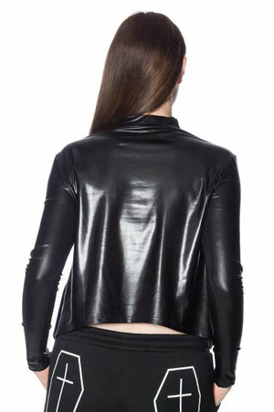 Banned Minimal Goth Turtle Neck Top 2 Banned Minimal Goth Turtle Neck Top - Image 2