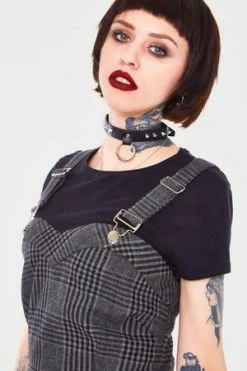 Jawbreaker Miss Morbid Tartan Overall Dress -Cheap GOTHIC DRESSES Store miss morbid tartan overall dress jawbreaker 4 300x