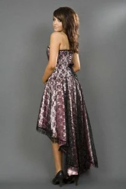 Burleska Mollflanders Corset Dress In Satin And Black Lace Overlay -Cheap GOTHIC DRESSES Store mollflanders corset dress in satin and black lace overlay burleska 5 300x