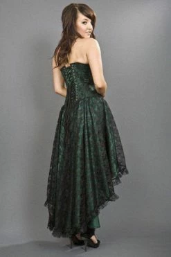 Burleska Mollflanders Corset Dress In Satin And Black Lace Overlay -Cheap GOTHIC DRESSES Store mollflanders corset dress in satin and black lace overlay burleska 7 300x