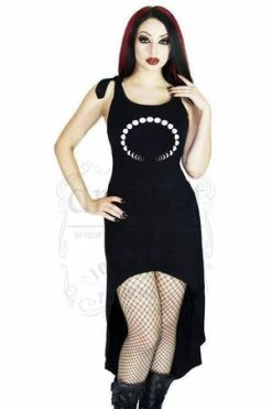 Dr Faust Moon Phases Black High-Low Dress - Marleigh